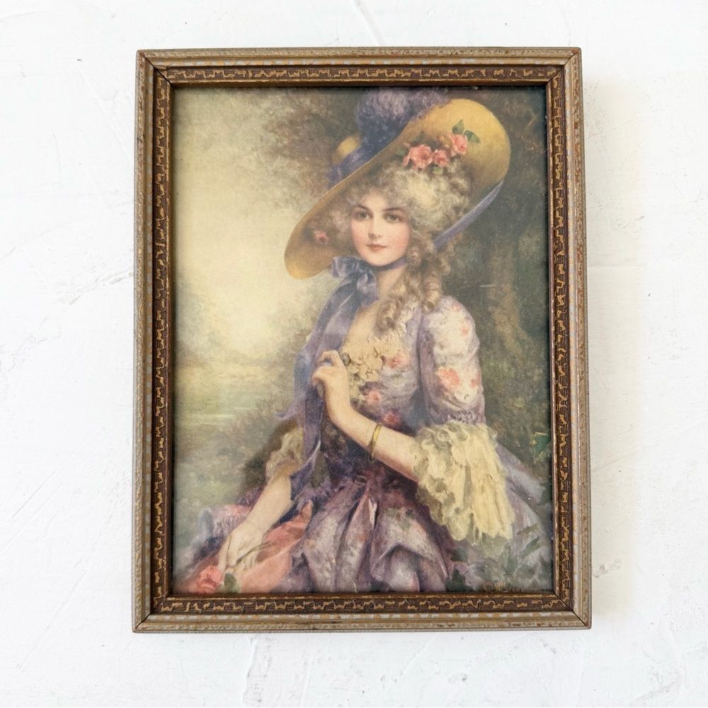 Thea Bradford Portrait of a Lady Painting in Glass Frame 1911 JK Hare Jr